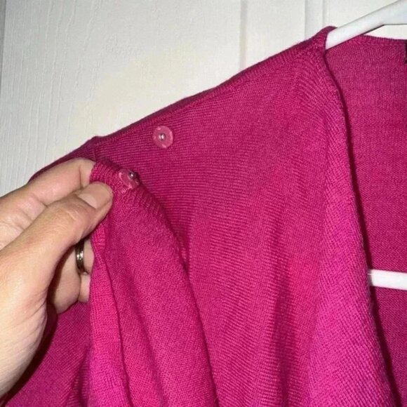 Armani Exchange Woman’s 100% Merino Wool Wrap Sweater Cardigan Pink Sz XS - Picture 7 of 9
